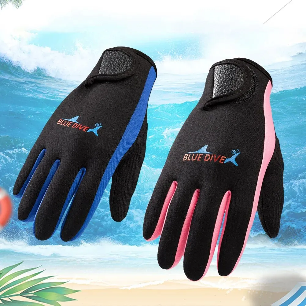 1 Pair 1.5mm Swimming Scuba Diving Gloves Neoprene Diving Gloves Anti Slip Cold-proof Wetsuit Gloves Snorkeling Surfing Supplies