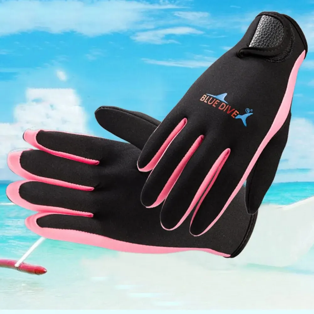 1 Pair 1.5mm Swimming Scuba Diving Gloves Neoprene Diving Gloves Anti Slip Cold-proof Wetsuit Gloves Snorkeling Surfing Supplies