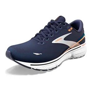 1103931D439 BROOKS MEN GHOST 15 RUNNING SHOE PEACOAT/BLUE/ORANGE POP SIZE 10 - Like New
