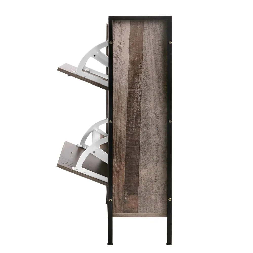 12 Pair Wooden Vintage Shoe Rack