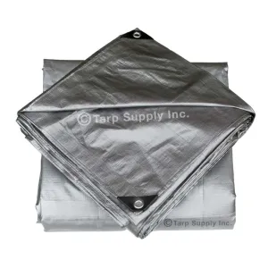 12'x24' Heavy Duty Silver Poly Tarp