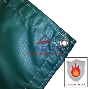 18 oz Heavy Duty Green Coated Vinyl Fire Retardant Tarp by AtlasShield®