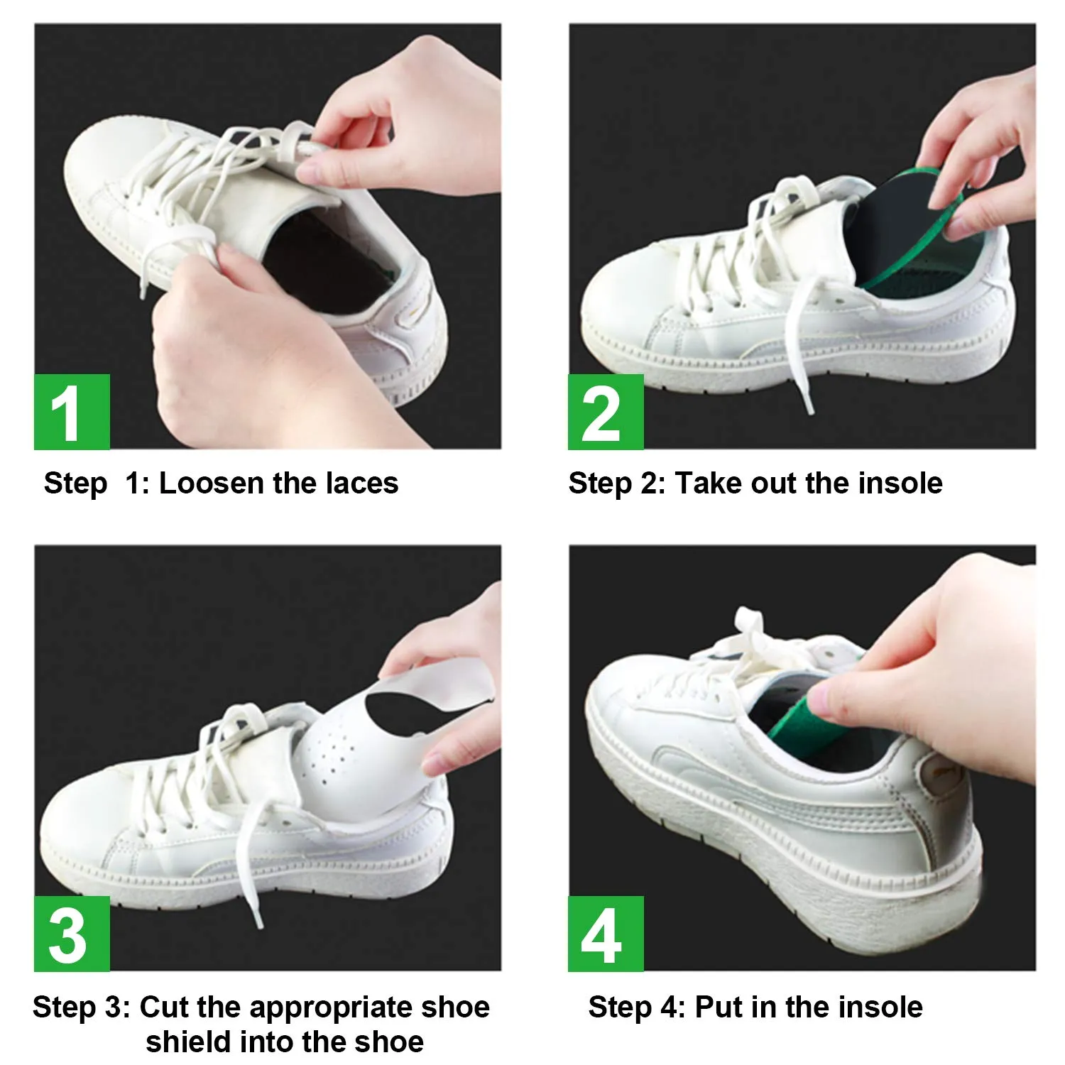 2 Pairs Anti-wrinkle Shoes Crease Protector Toe Box Decreaser, Avoid Shoes Crease Indentation Women's Size 5-8
