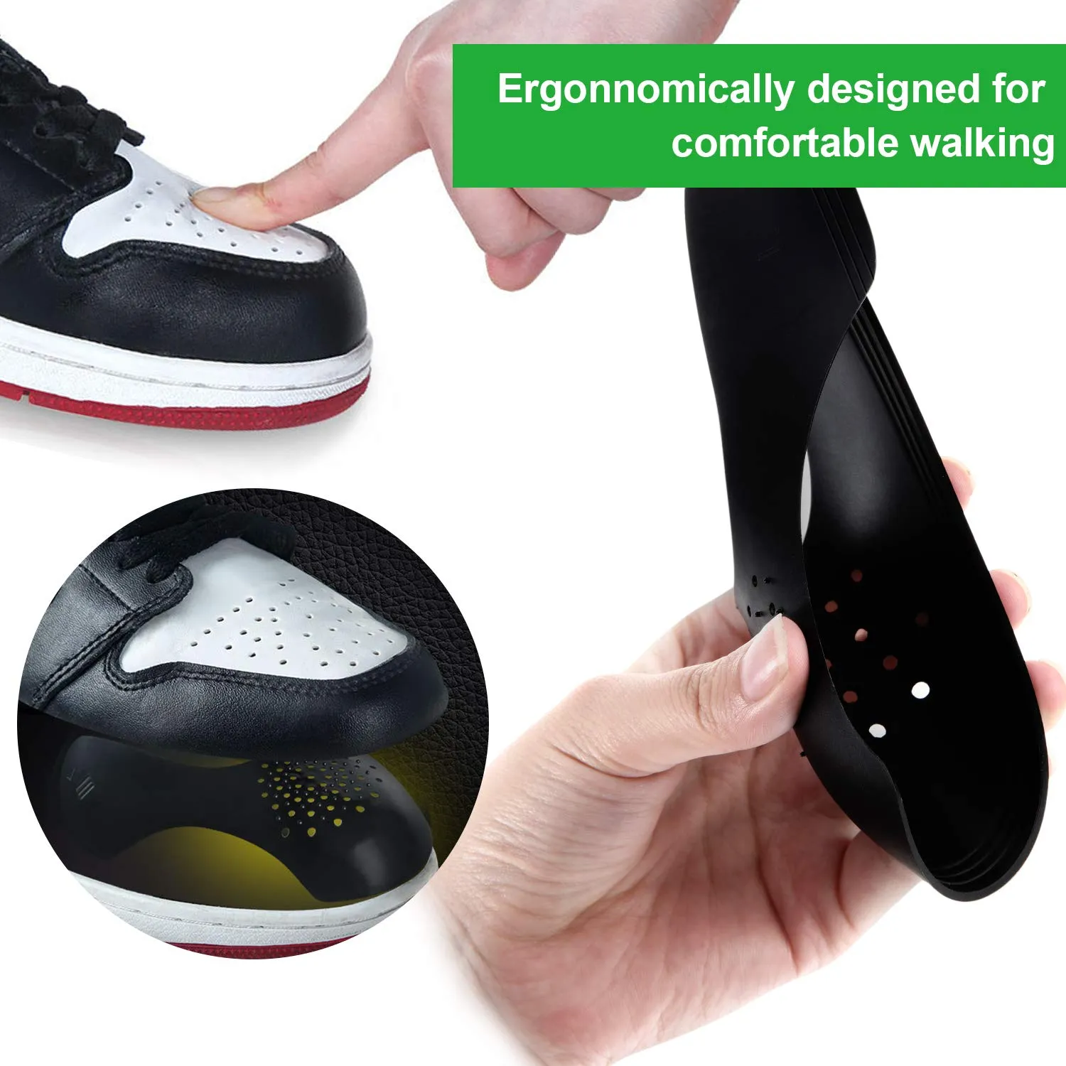 2 Pairs Anti-wrinkle Shoes Crease Protector Toe Box Decreaser, Avoid Shoes Crease Indentation Women's Size 5-8