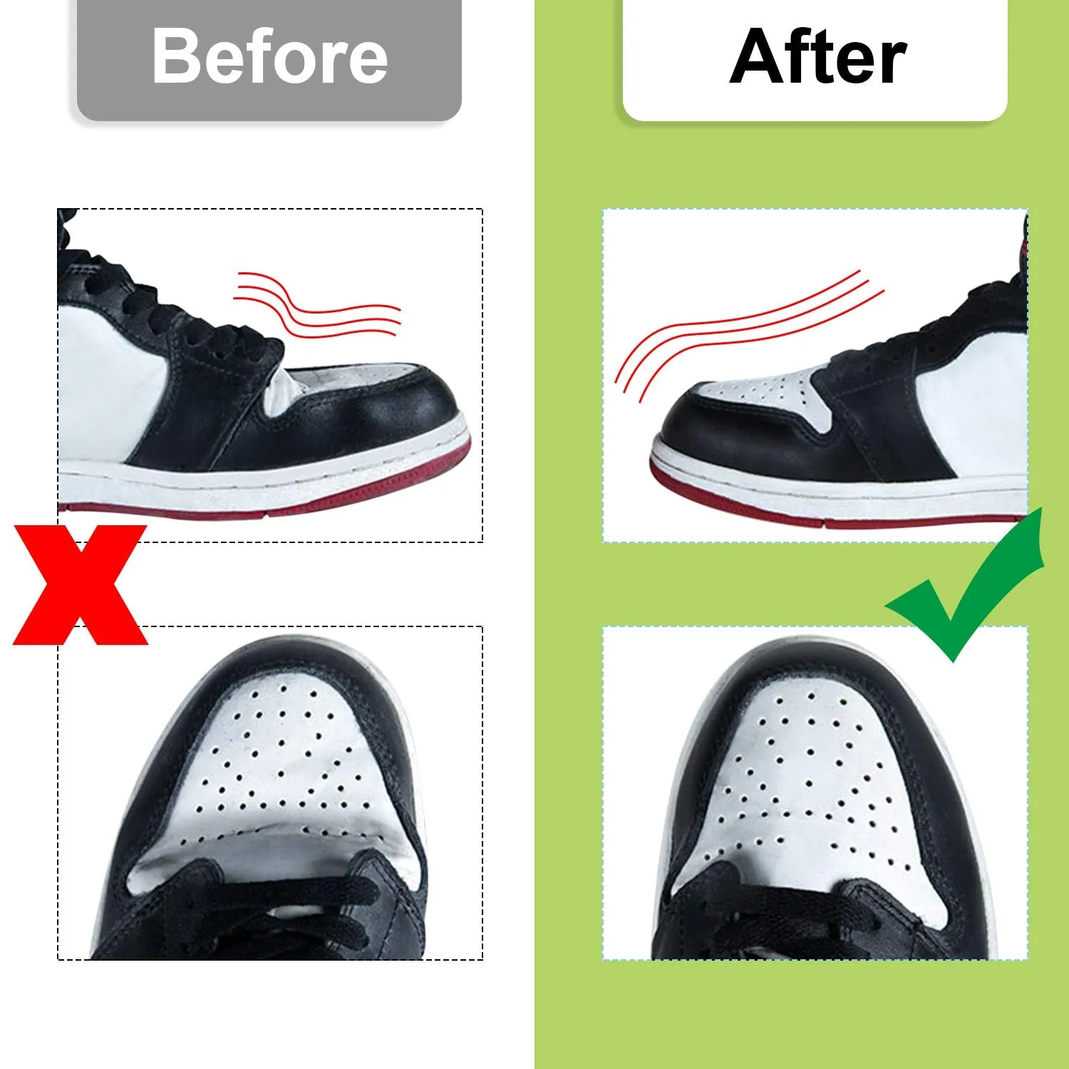 2 Pairs Anti-wrinkle Shoes Crease Protector Toe Box Decreaser, Avoid Shoes Crease Indentation Women's Size 5-8