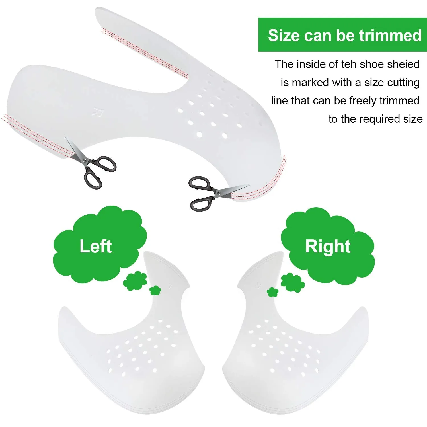 2 Pairs Anti-wrinkle Shoes Crease Protector Toe Box Decreaser, Avoid Shoes Crease Indentation Women's Size 5-8