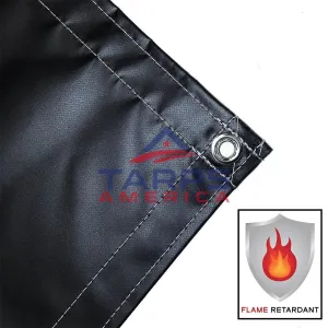 22 oz AtlasShield® Pro Super Heavy Duty Black PVC Coated Vinyl Fire Retardant Tarps