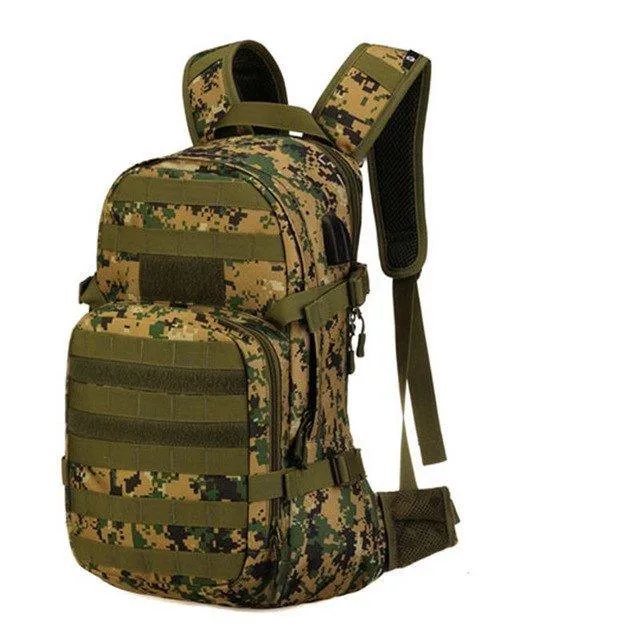 25L Molle Backpack USB Charging Camping Rucksack