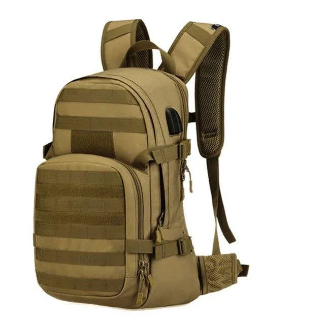 25L Molle Backpack USB Charging Camping Rucksack