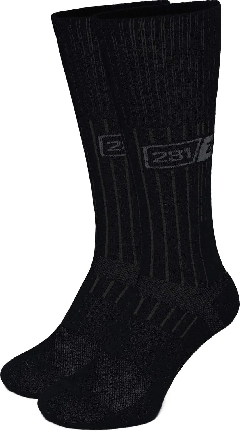 281Z Military Boot Socks - Tactical Trekking Hiking - Outdoor Athletic Sport (Black)