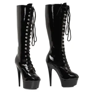 609-JUNGLE 6" Pointed Stiletto Knee Boot W/Inner Zipper.