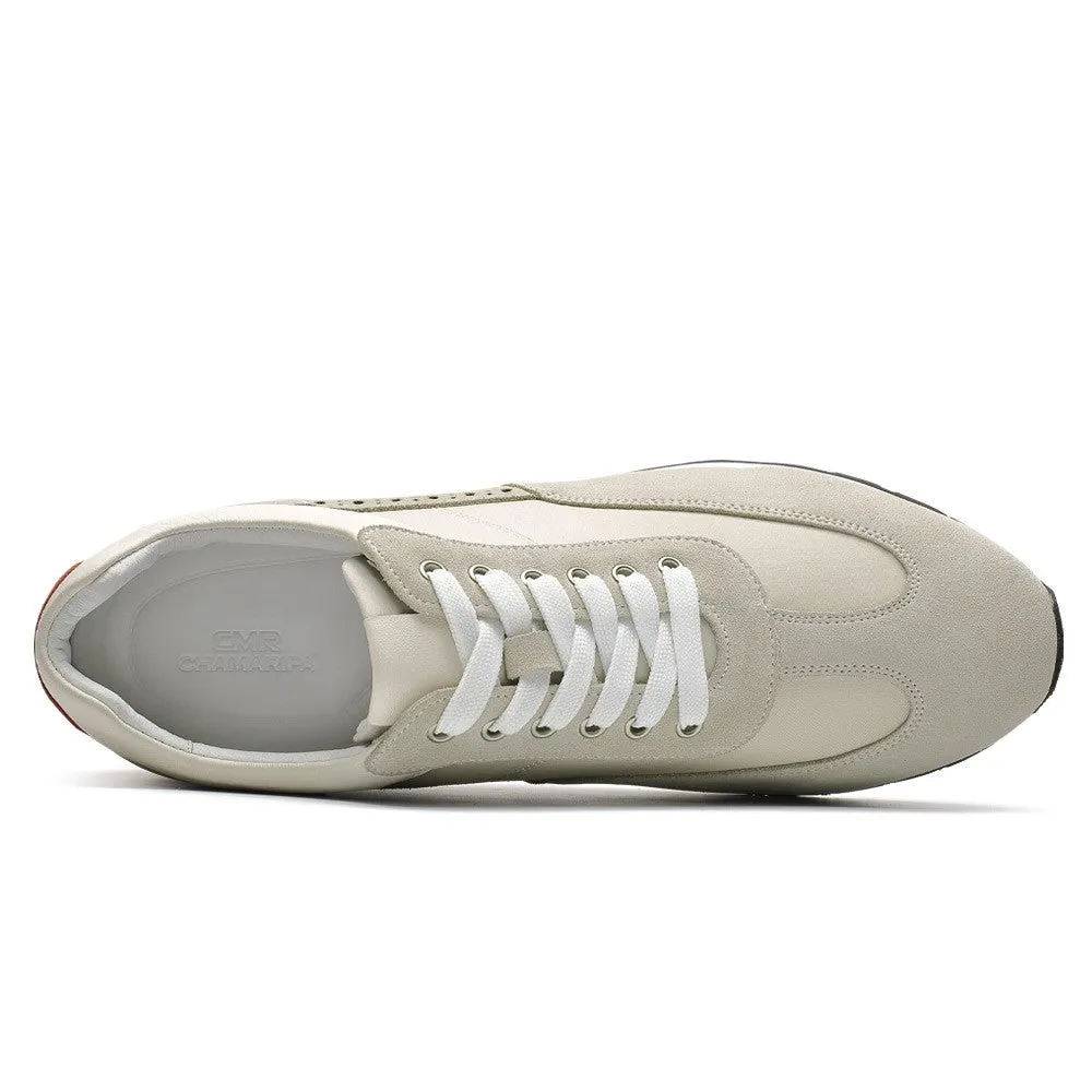 7 CM/2.76 Inches CMR CHAMARIPA Off-White Suede Men's Height Increasing Shoes