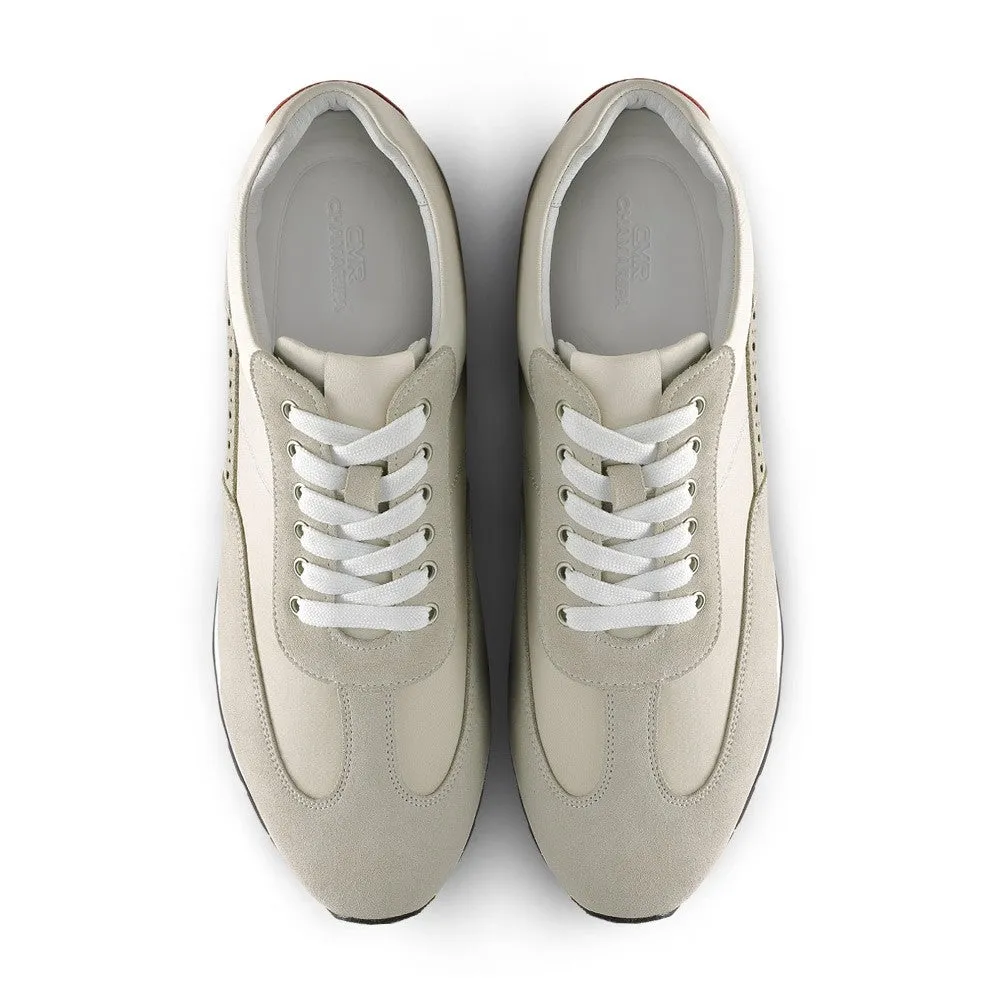 7 CM/2.76 Inches CMR CHAMARIPA Off-White Suede Men's Height Increasing Shoes