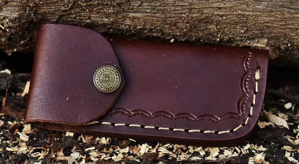 7" Handmade Forged Damascus Pocket Knife - Folding Blade Knife - Bone Handle
