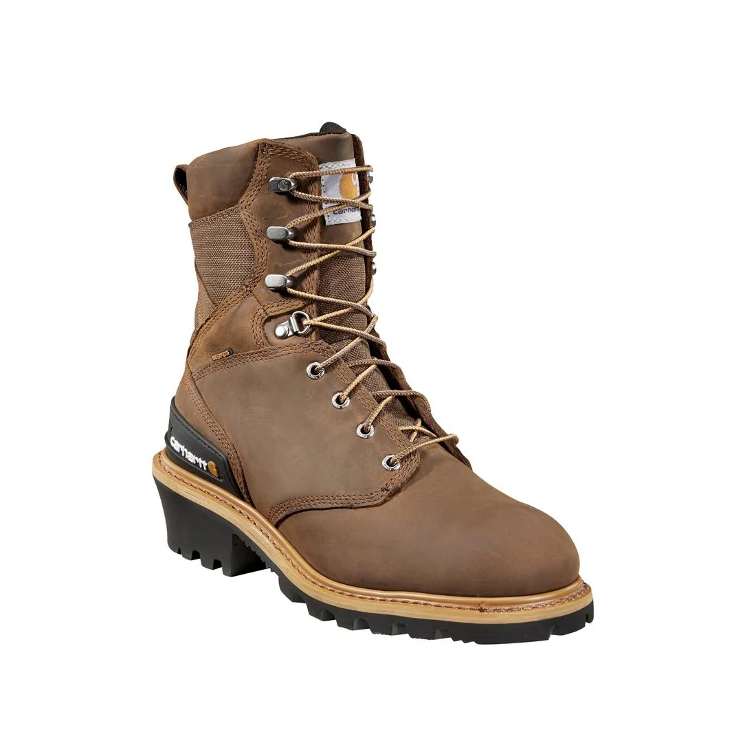 8" Waterproof Climbing Logger Composite Toe Work Boot Brown
