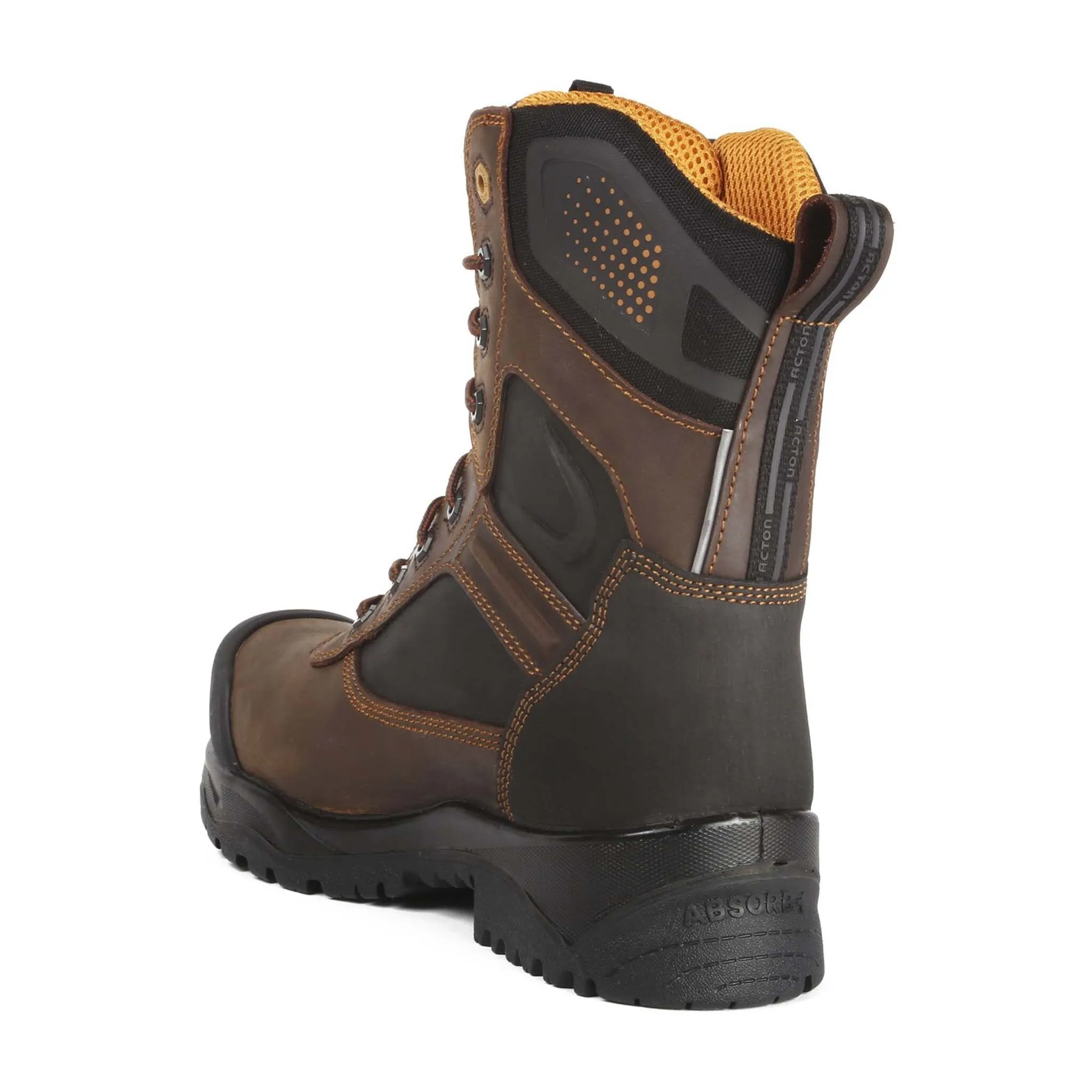 Acton Men's 8" Thor Waterproof Safety Work Boots - Thinsulate Insulation, Puncture-Resistant, Slip-Resistant, CSA Approved | Sizes 7-14 | Brown