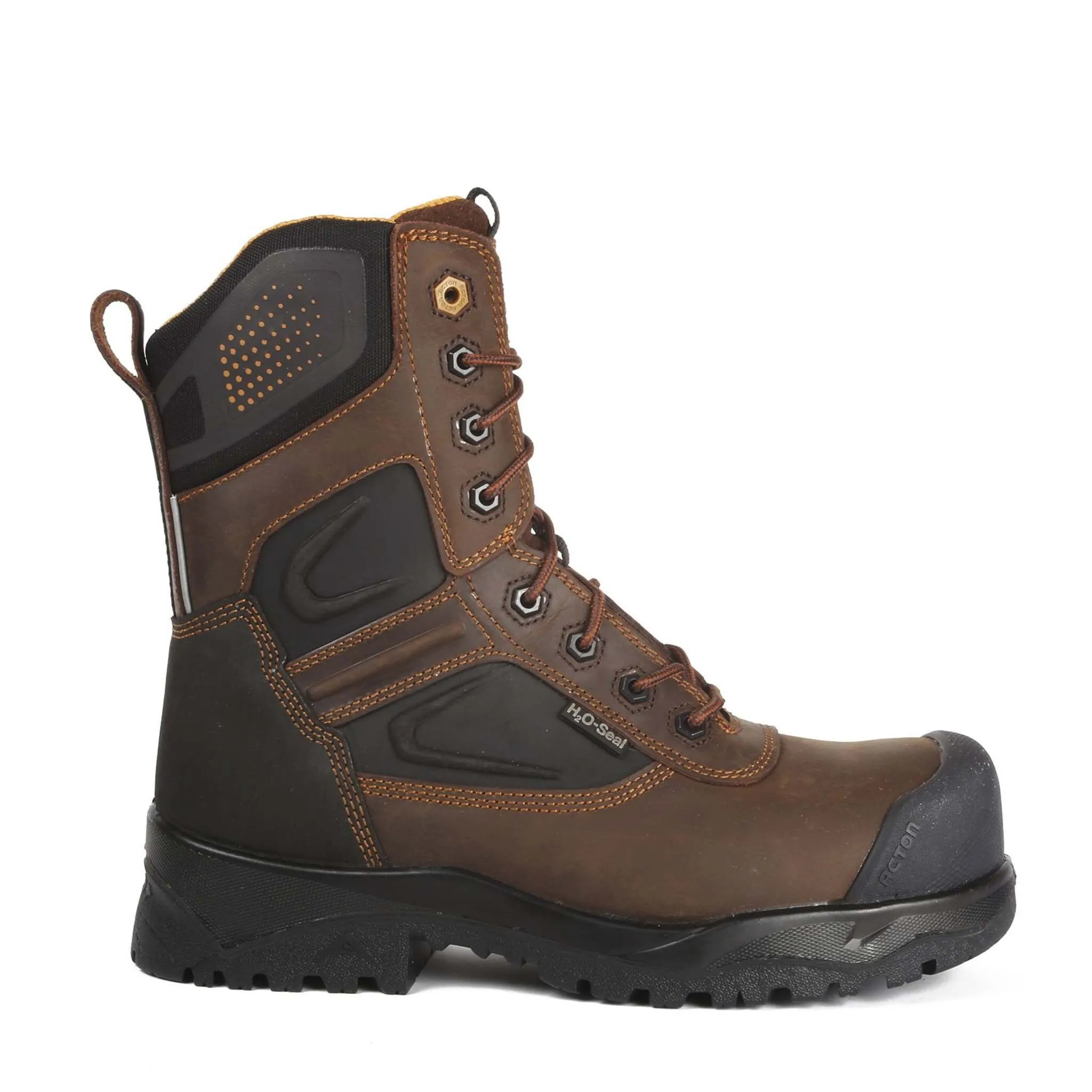 Acton Men's 8" Thor Waterproof Safety Work Boots - Thinsulate Insulation, Puncture-Resistant, Slip-Resistant, CSA Approved | Sizes 7-14 | Brown