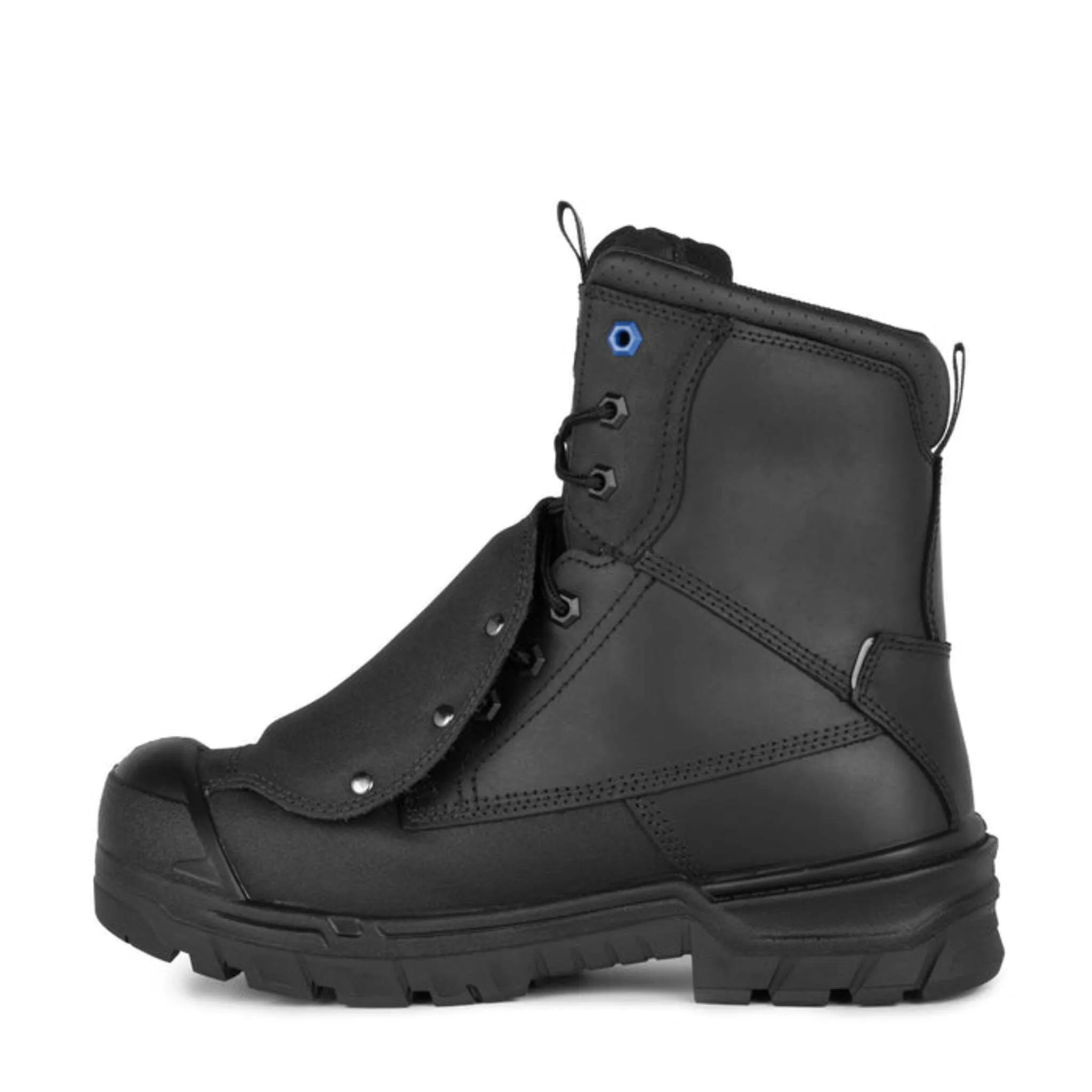 Acton Men's Work Boots G3E 8" Waterproof with Natural Rubber Slip Resistant Outsole with External Metatarsal Protection | Black | Sizes 7 - 15