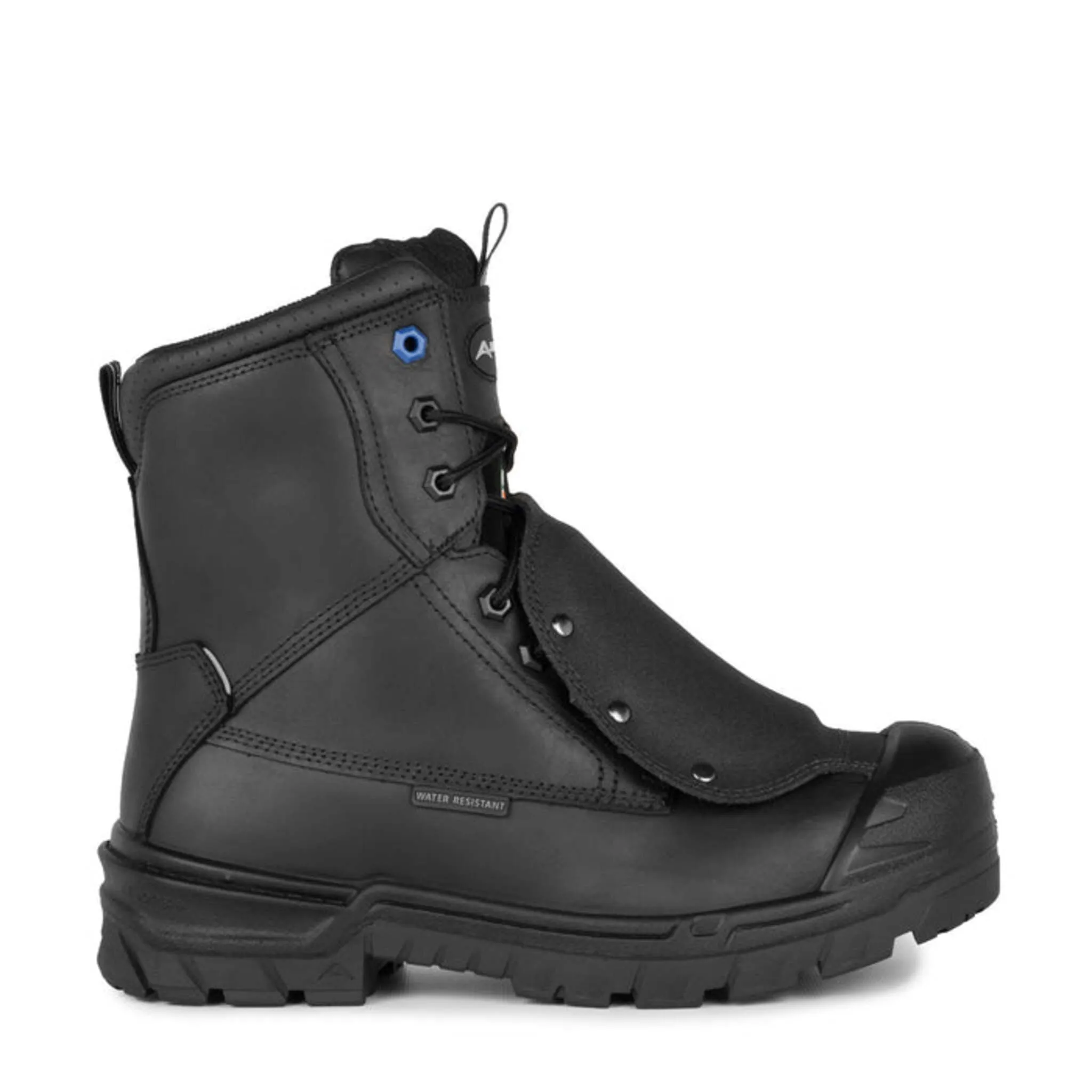 Acton Men's Work Boots G3E 8" Waterproof with Natural Rubber Slip Resistant Outsole with External Metatarsal Protection | Black | Sizes 7 - 15