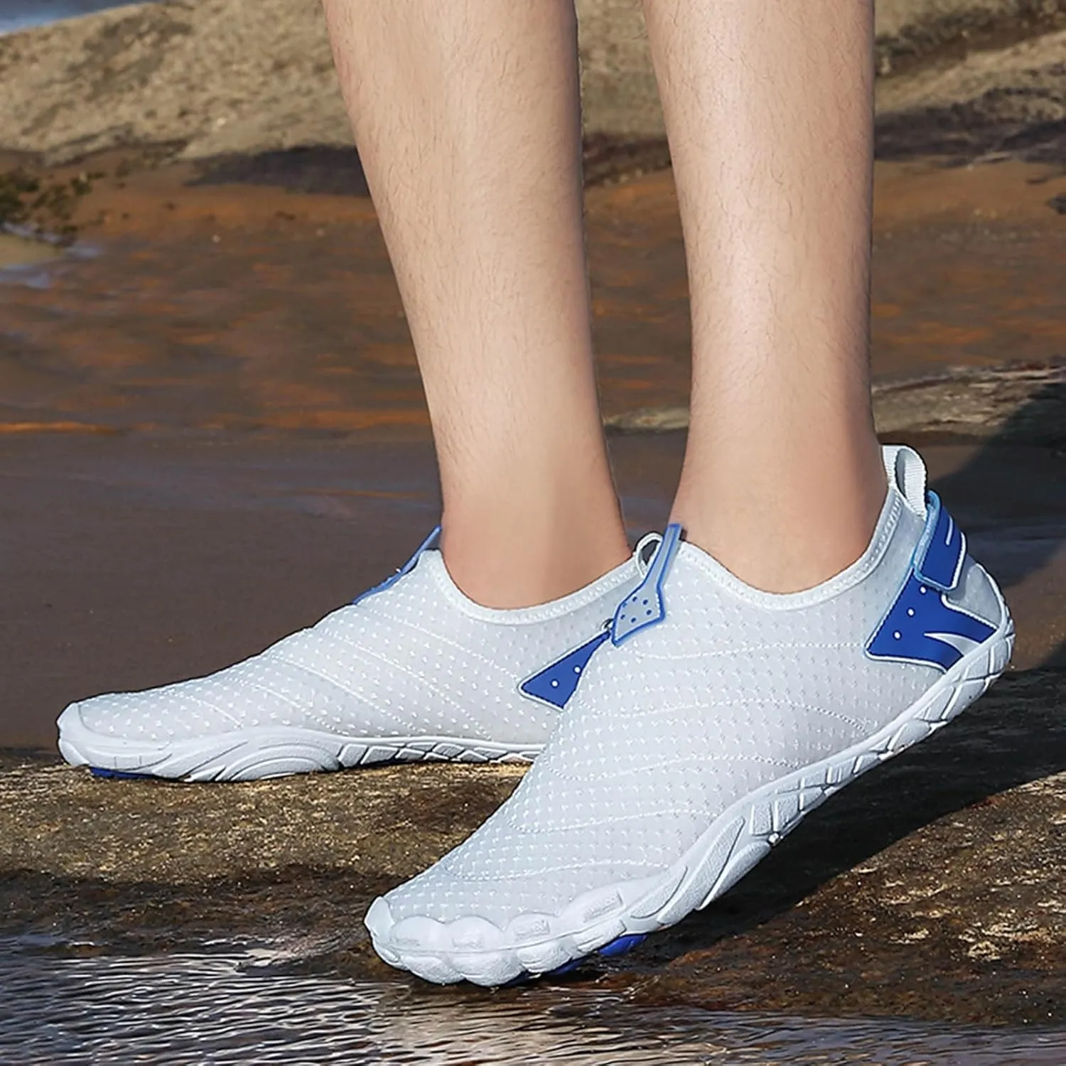 Adult Quick-Dry,Aqua Sock Barefoot for Beach Couples Wading Outdoor Hiking River Pool Water Shoes Men's and Women's Non Slip Breathable Swimming Sneakers with Back Adjustable Strap for House Sports