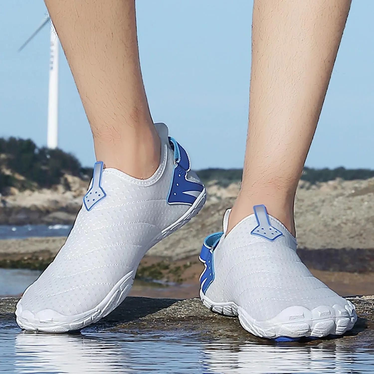 Adult Quick-Dry,Aqua Sock Barefoot for Beach Couples Wading Outdoor Hiking River Pool Water Shoes Men's and Women's Non Slip Breathable Swimming Sneakers with Back Adjustable Strap for House Sports