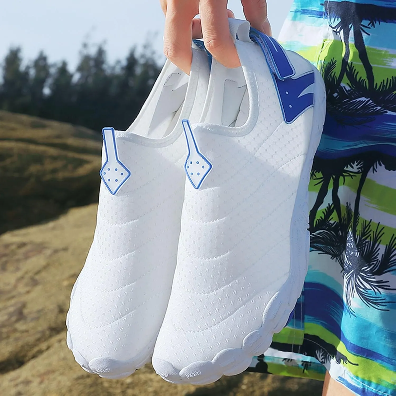 Adult Quick-Dry,Aqua Sock Barefoot for Beach Couples Wading Outdoor Hiking River Pool Water Shoes Men's and Women's Non Slip Breathable Swimming Sneakers with Back Adjustable Strap for House Sports