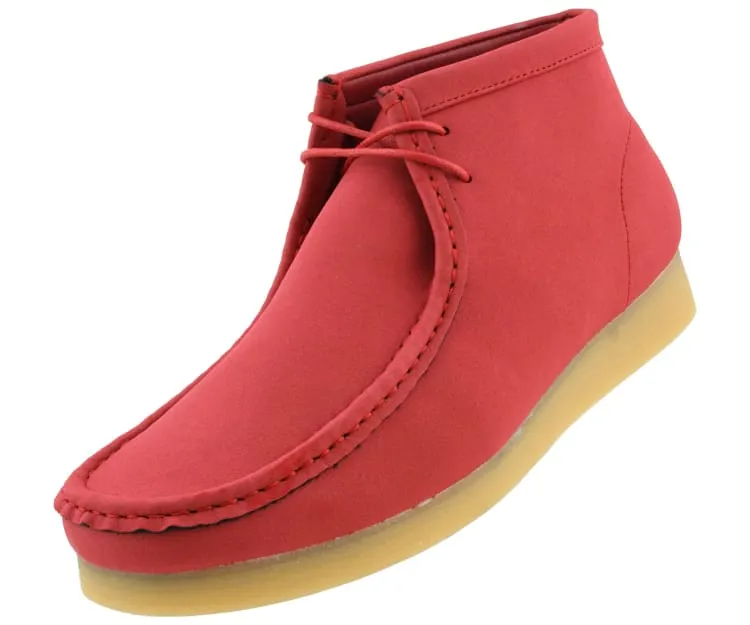 Amali Jason2 Wallabee Men's Burnt Red Suede High Top Shoes