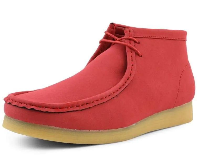 Amali Jason2 Wallabee Men's Burnt Red Suede High Top Shoes