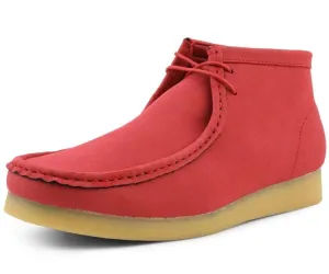 Amali Jason2 Wallabee Men's Burnt Red Suede High Top Shoes