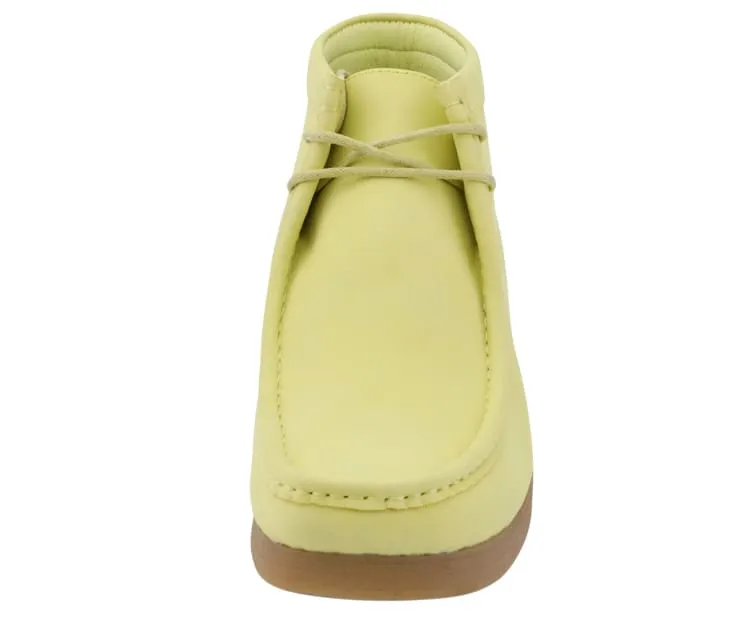 Amali Jason2 Wallabee Men's Lime Yellow Suede High Top Shoes