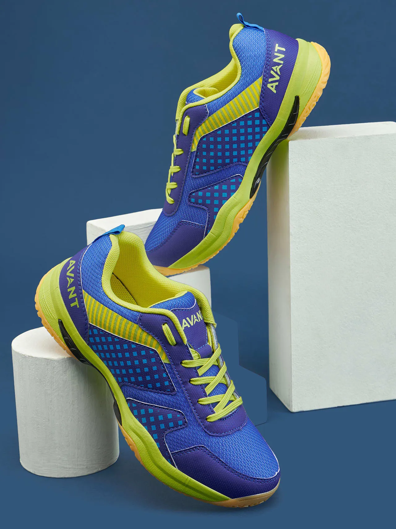 Avant Men's FluidX Badminton Shoes- Blue/Yellow