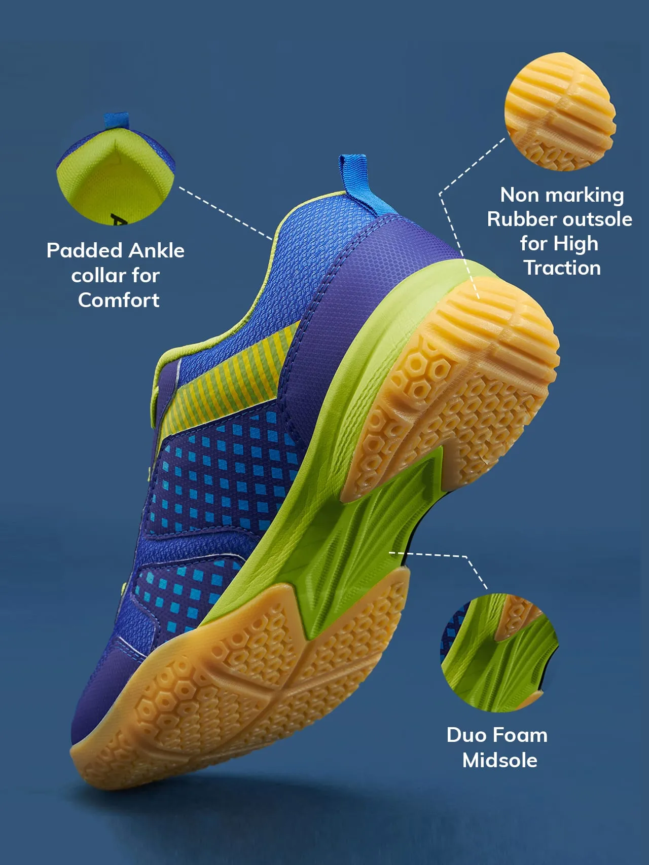 Avant Men's FluidX Badminton Shoes- Blue/Yellow