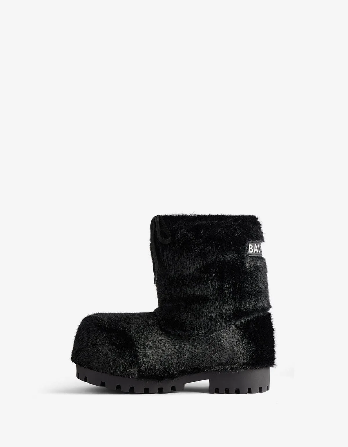 Balenciaga Black Faux Minx Alaska Low Boots