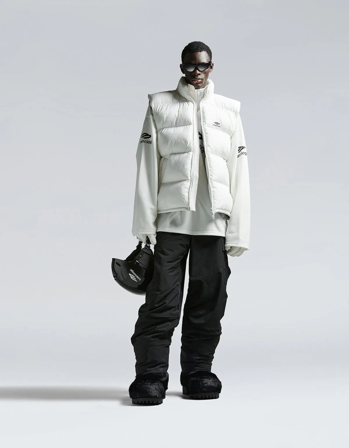 Balenciaga Black Faux Minx Alaska Low Boots