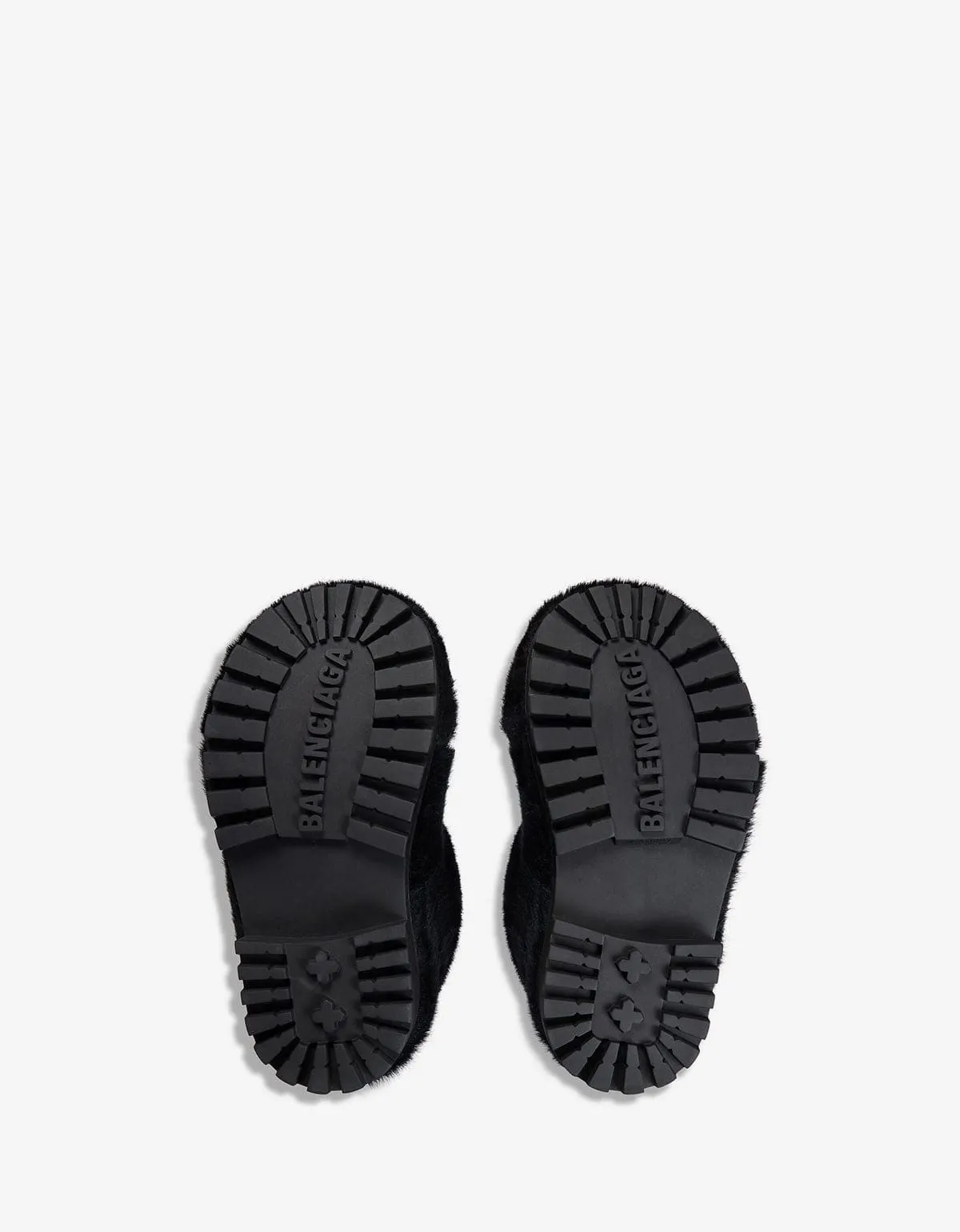 Balenciaga Black Faux Minx Alaska Low Boots