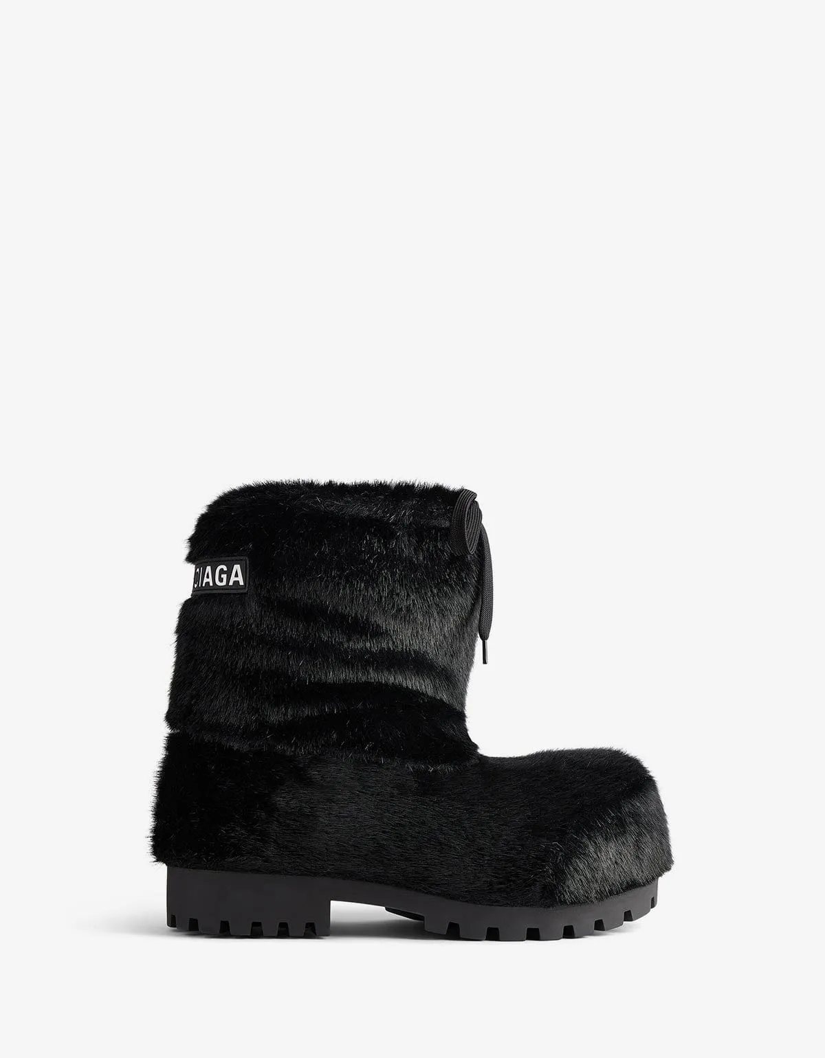 Balenciaga Black Faux Minx Alaska Low Boots