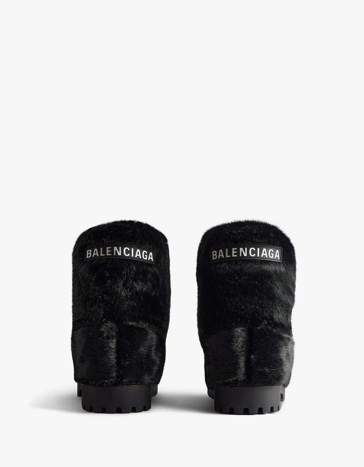 Balenciaga Black Faux Minx Alaska Low Boots