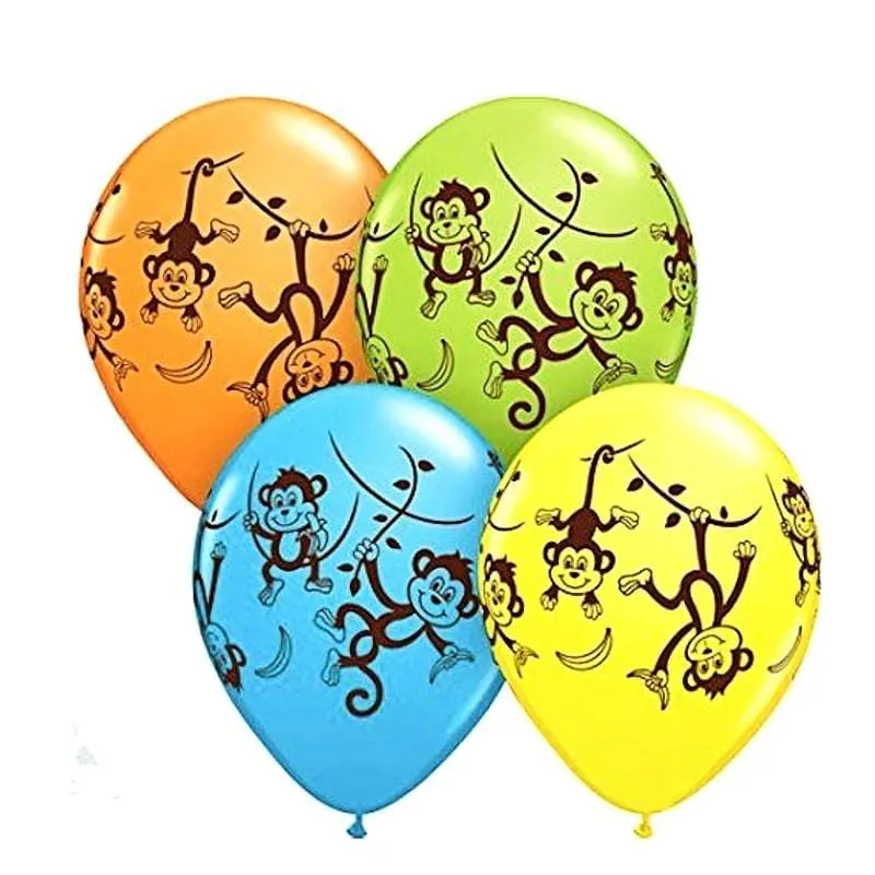 Balloons Jungle Theme Multi-Color Large Latex balloons (6 pack)
