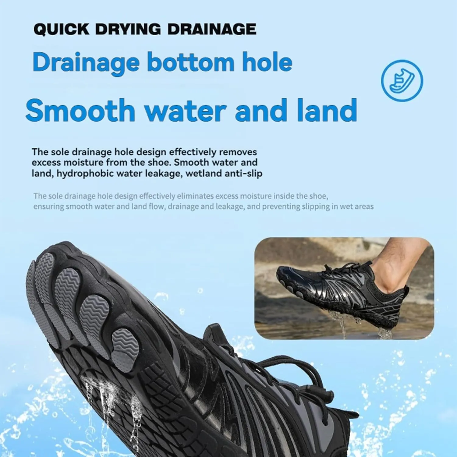 Barefoot Shoes Women Men Non Slip Wide Toe Box Waterproof Running Sneakers Athletic Workout Couple Shoe Hiking Travel Fishing Grounded Footwear Unisex Outdoor Casual Zero Drop Sneaker