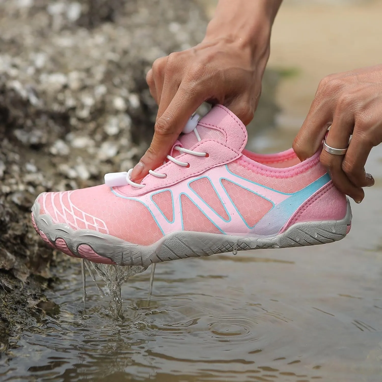 Barefoot Shoes Womens Mens Non-Slip Water Shoes Quick-Dry Aqua Socks Swim Beach Shoes Wide Toe Zero Drop Lightweight Minimalist Shoes Unisex for Spring Summer