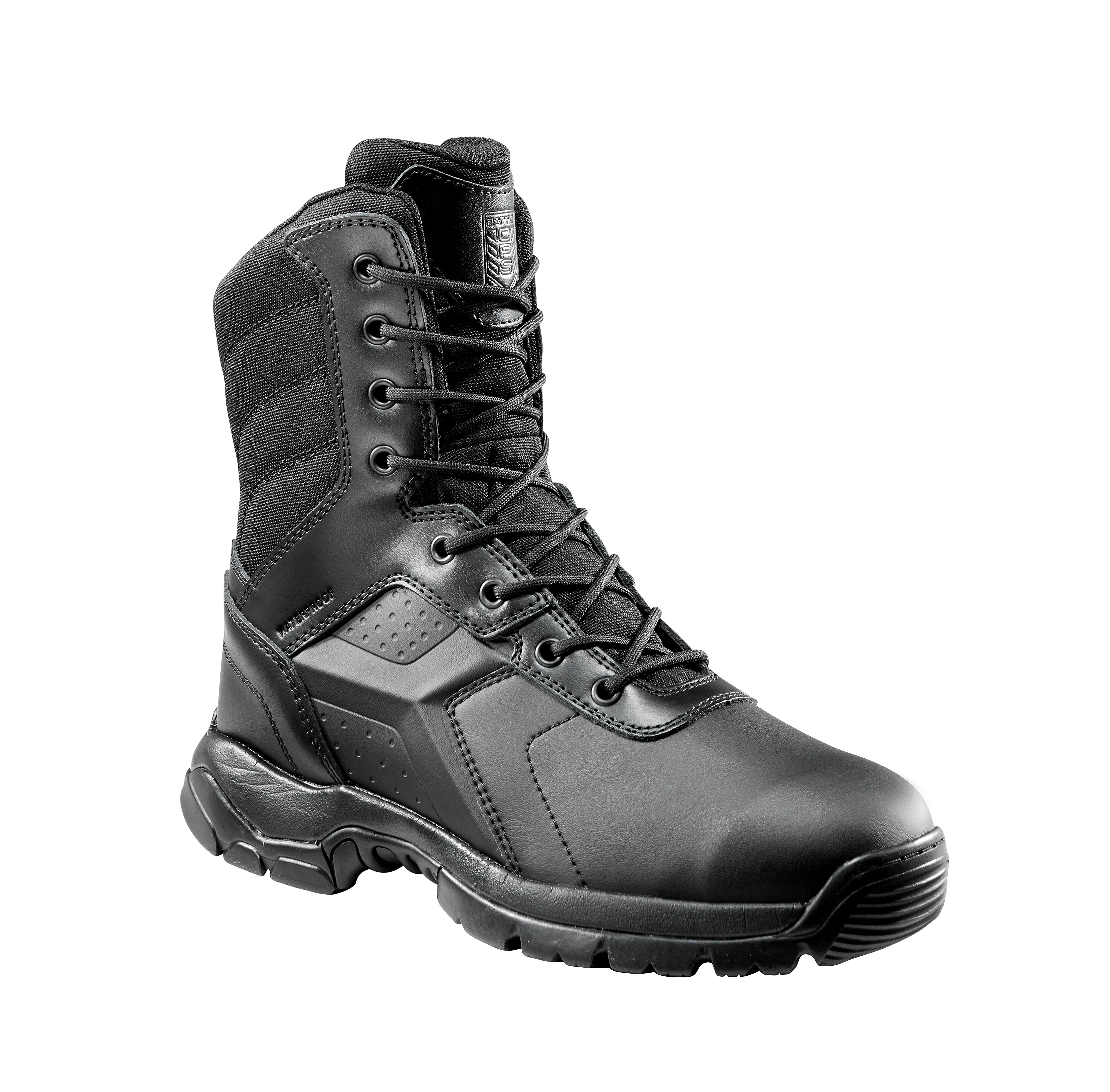 Battle OPS 8-inch Waterproof Tactical Boot - Side Zip Non Safety Toe
