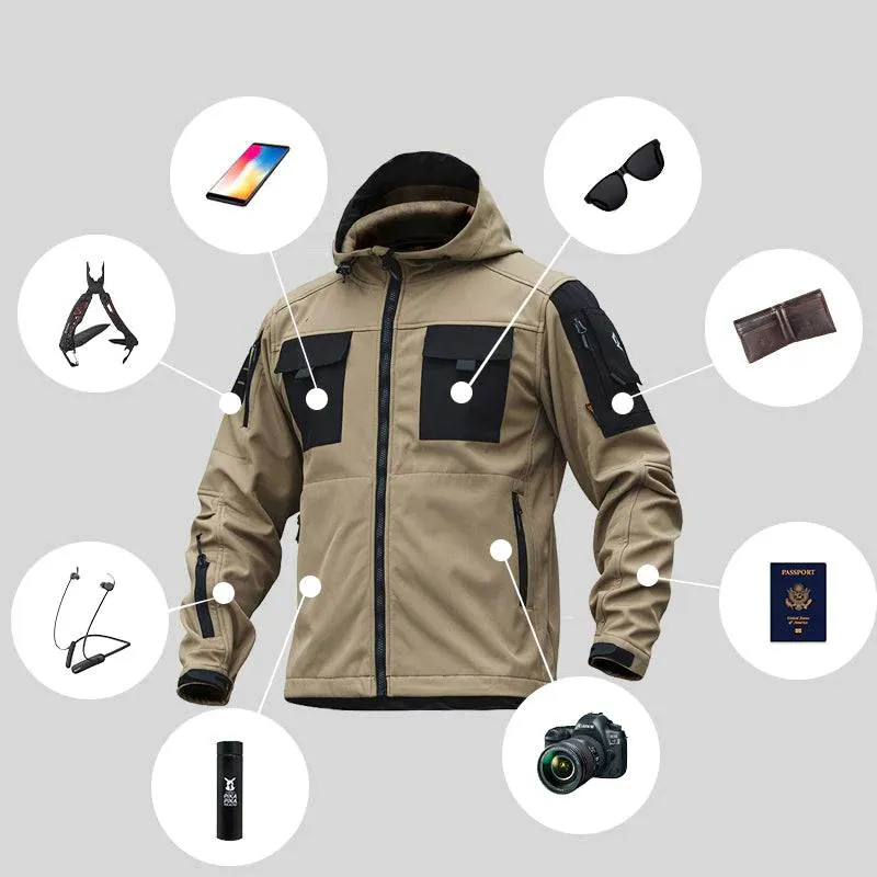BEETLE 5-in-1 Muti-Pocket Softshell Waterproof Tactical Jacket