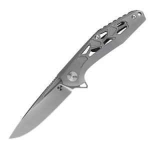 Best Titanium Alloy Handle D2 Steel Tactical Jungle Pocket Hunting Knife Folding Knives With Grey Titanium Surface