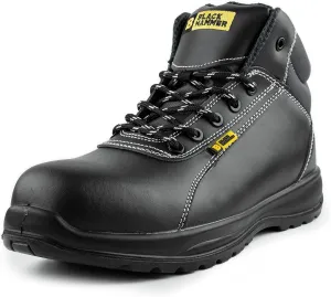 Black Hammer Mens Leather Safety Boots S3 SRC Composite Toe Cap Kevlar Non Metallic Metal Free Lightweight Work Shoes Ankle Hiker 1500 Black
