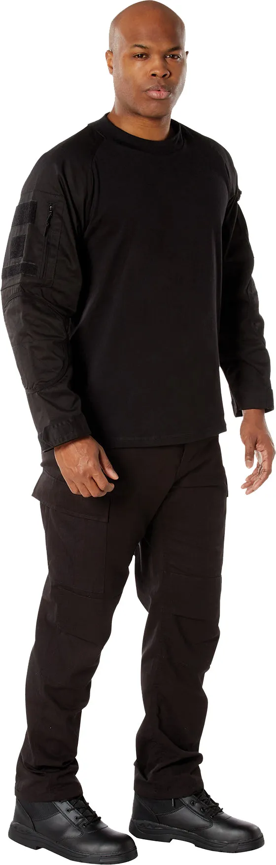 Black - Tactical Combat Shirt Paintball Airsoft Base Layer Top - Men's