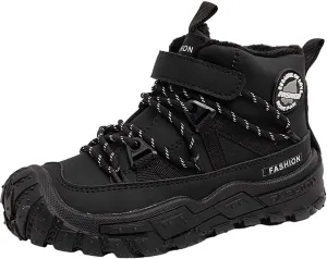 Boys Girls Winter Snow Boots Warm Outdoor Hiking Shoes Waterproof Anti-Slip Boots Outdoor Black Wedge Sneakers Girls