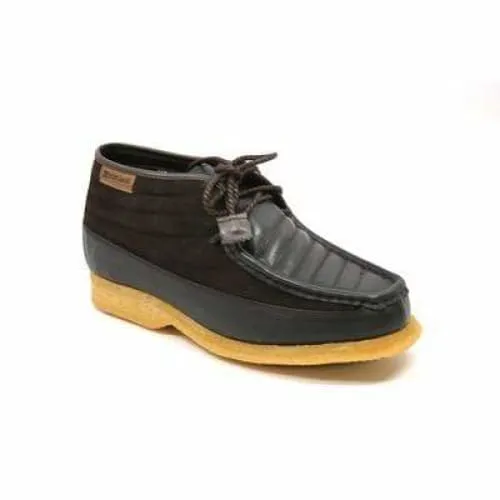 British Walkers Castle Men's Brown Suede and Leather Three Quarter Lace Up Shoes