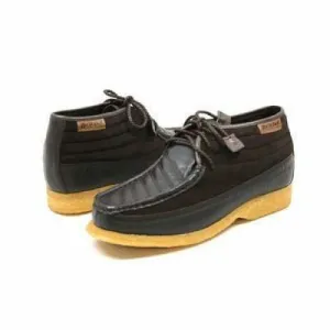 British Walkers Castle Men's Brown Suede and Leather Three Quarter Lace Up Shoes