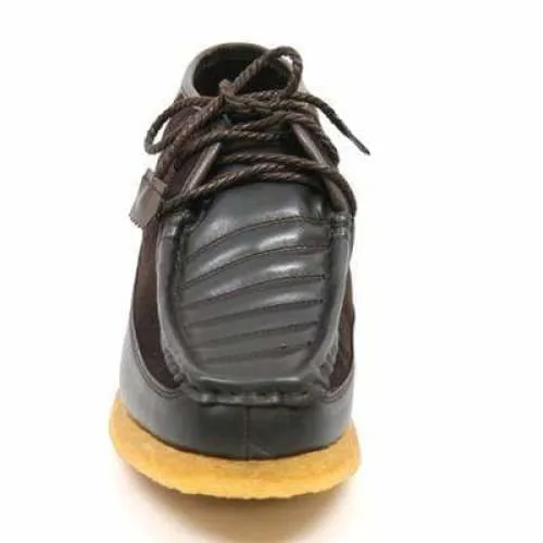 British Walkers Castle Men's Brown Suede and Leather Three Quarter Lace Up Shoes