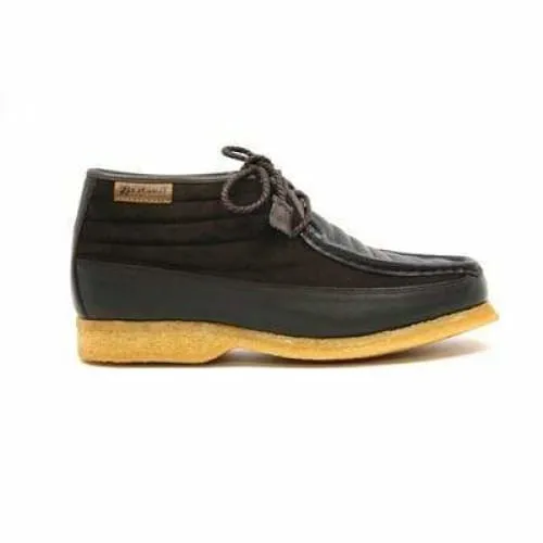 British Walkers Castle Men's Brown Suede and Leather Three Quarter Lace Up Shoes